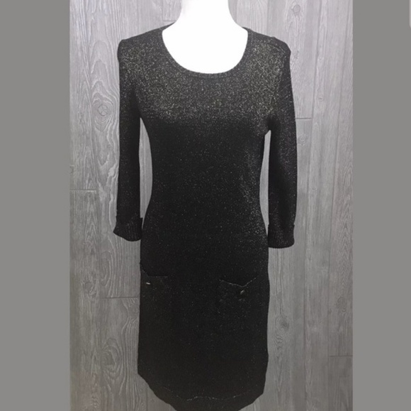 Daisy Fuentes Sweater Dress Small black/gold - Picture 1 of 6